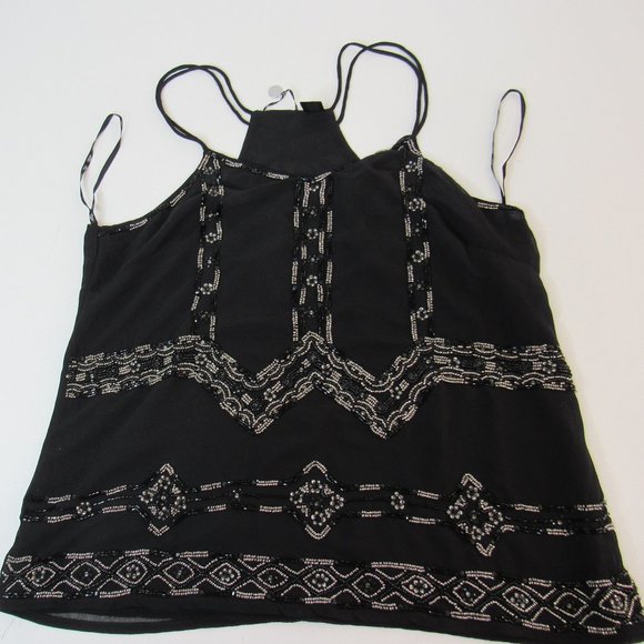 BKE BOUTIQUE Black Beaded Tank Top Size M - Picture 3 of 8